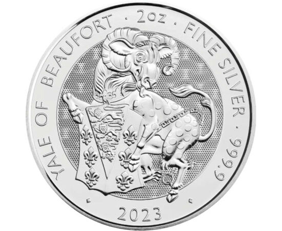 5 lire, Fiara Yale cu stemă, , argint de 999,9/1000, 62,2 g, Marea Britanie, 2023