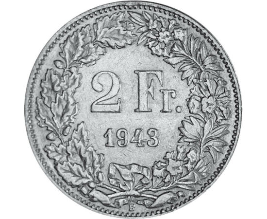  2 franci, argint, Elveţia, Elveţia