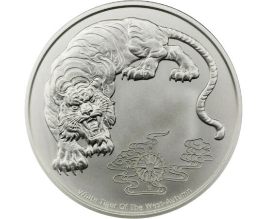 2 dolari, Tigrul Alb, argint de 999/1000, 31,1 g, Insulele Samoa, 2023
