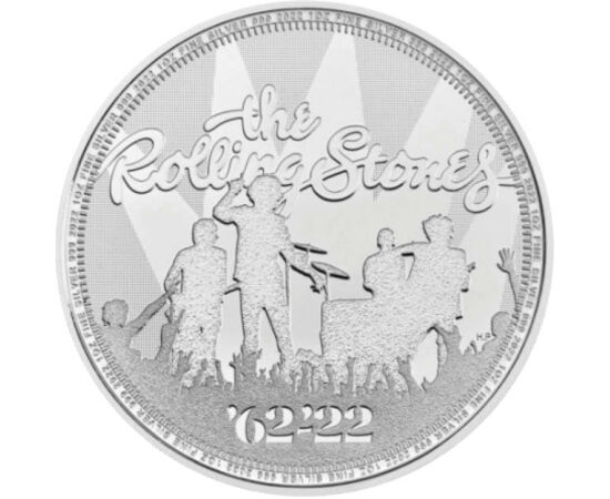2 lire, Formaţia The Rolling Stones, , argint de 999/1000, 31,1 g, Marea Britanie, 2022