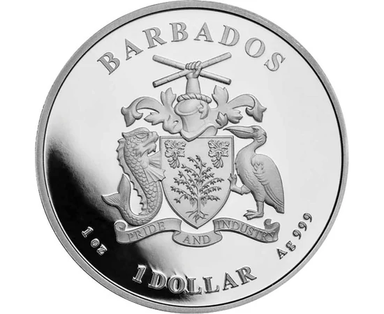 1 dolar Stemă  argint de 999/1000 311 g Barbados 2023