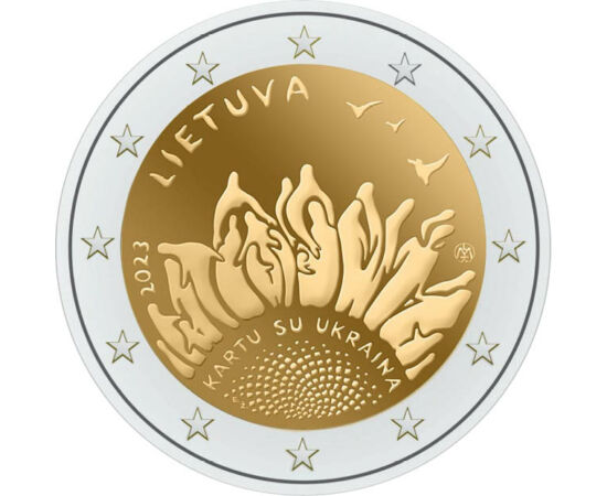 2 euro, Floarea-soarelui stilizată, , cupru, nichel, 8,5 g, Lituania, 2023