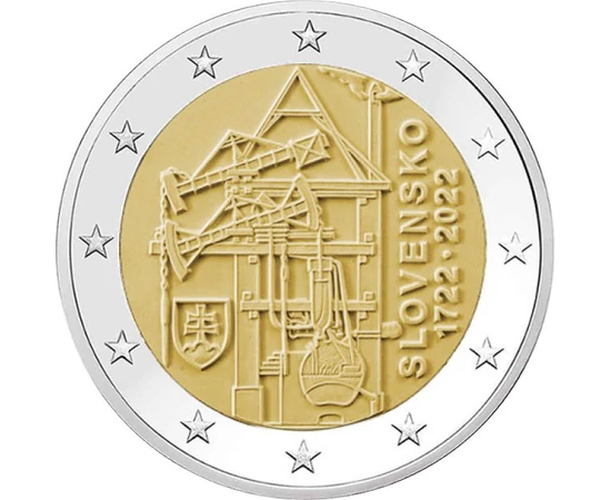 2 euro, Motor cu aburi, stemă, , cupru, nichel, 8,5 g, Slovacia, 2022