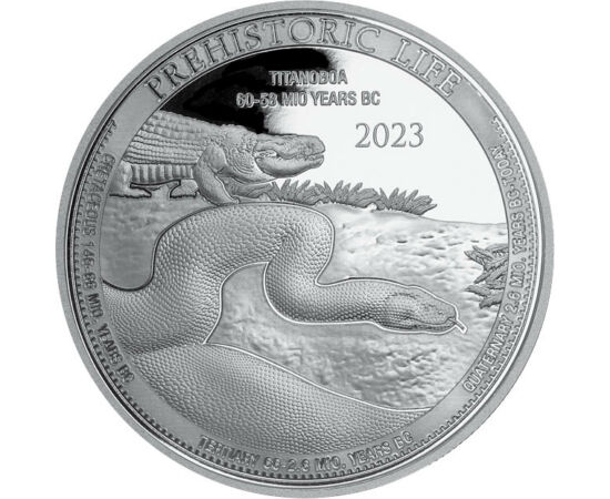20 franci, Titanoboa, , argint de 999,9/1000, 31,1 g, Congo, 2023