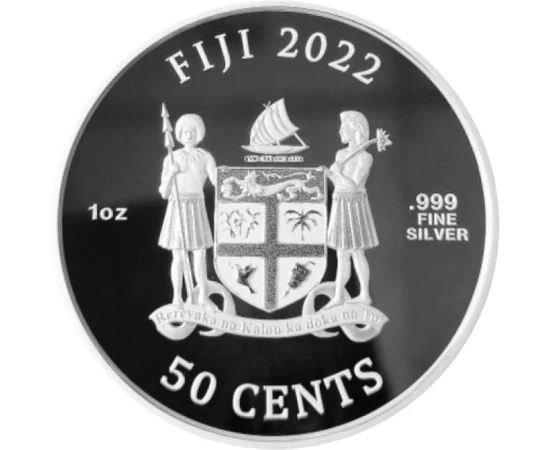 FJ/ 50 cenţi Câinele 1uAg 2022 Insulele Fiji