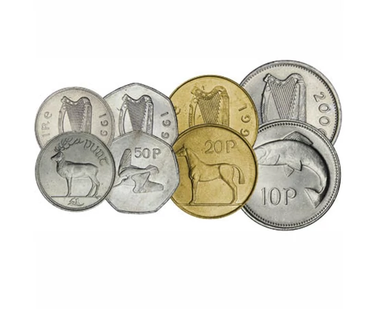 1 2 5 10 20 50 penny 1 liră    0 Irlanda 1970-2000