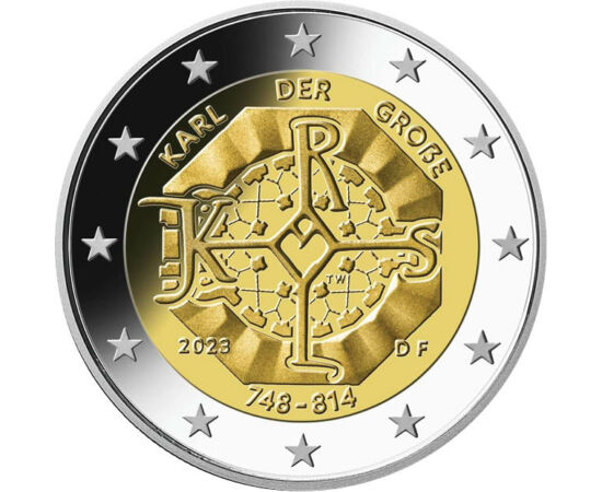 2 euro, Monograma lui Carol cel Mare, , cupru, nichel, 8,5 g, Germania, 2023