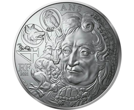 FRA/ 10 euro,J. La Fontaine,Ag,2021, Franţa
