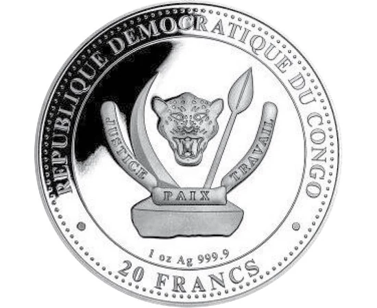 20 franci Stemă  argint de 9999/1000 311 g Congo 2023