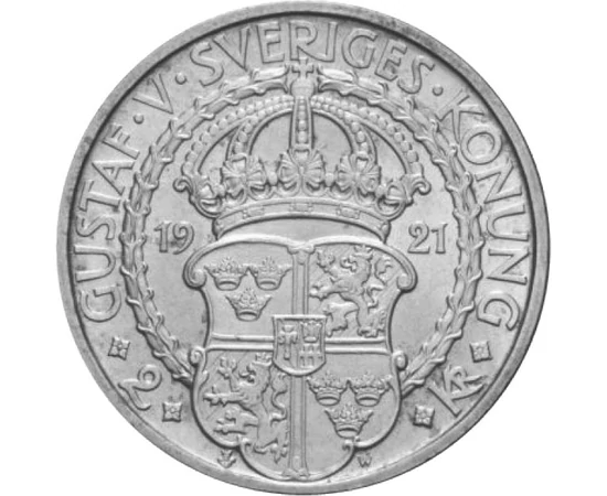  2 coroane Independenţă Ag 1921 Suedia