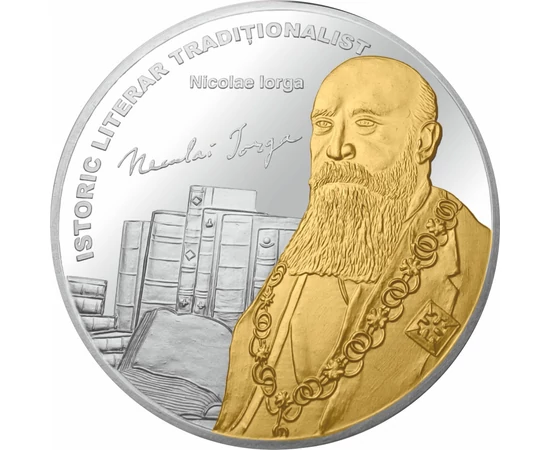 Nicolae Iorga, medalie pl. cu aur şi argint