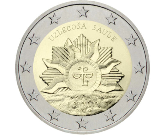 2 euro, Soare Răsare, , cupru, nichel, 8,5 g, Letonia, 2019