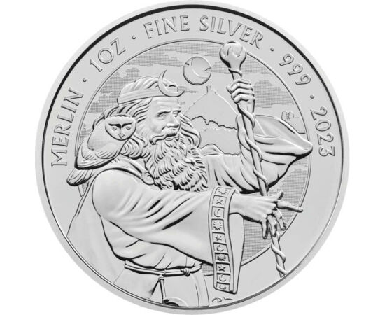 2 lire, Merlin, , argint de 999/1000, 31,1 g, Marea Britanie, 2023
