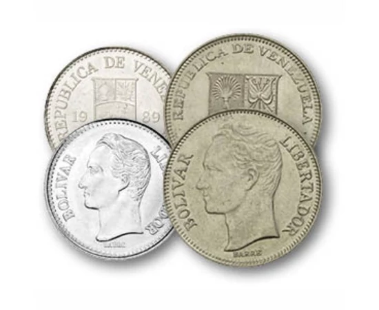 25, 50 centimos, 1 bolivar, ,  , 0, Venezuela, 1989-1990