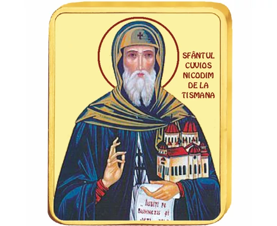 Mari sfinţi creştini, medalii icoane, placate cu aur,  în casetă exclusivă