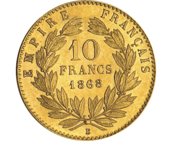  10 franci, Napoleon III,aur,1861-69, Franţa