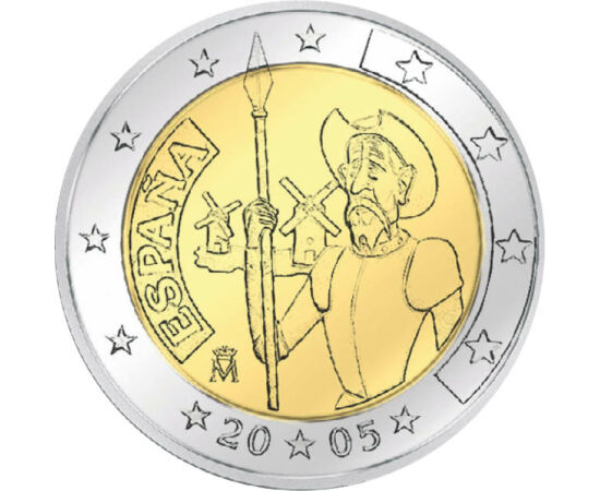  2 euro, Don Quijote, Spania, 2005, Spania
