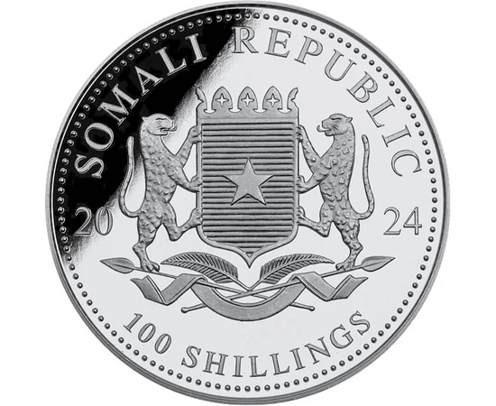 100 şilingi Stemă   argint de 9999/1000 311 g Somalia 2024