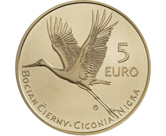 5 euro, Barza neagră, val.nom., cupru, nichel, 19 g, Slovacia, 2023