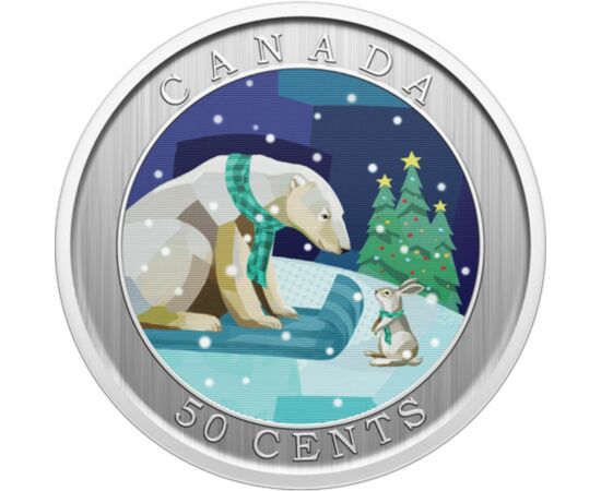 50 cenţi, Scenă de iarnă, , argint de 999,9/1000, 12,3 g, Canada, 2023