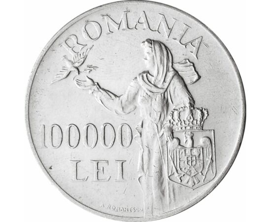  100.000 lei, Regele Mihai I, argint, România