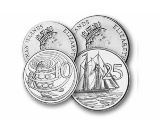 1, 5, 10, 25 cenţi, ,  , 0, Insulele Cayman, 1987-1996