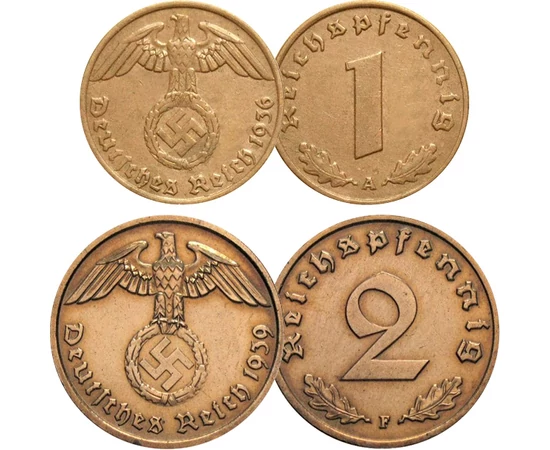 2x1 2 2x5 2x10 2x50 pfennig 1 2 5 mărci  Al Treilea Reich 1933-1945