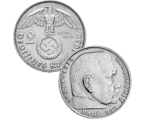 2x1 2 2x5 2x10 2x50 pfennig 1 2 5 mărci  Al Treilea Reich 1933-1945