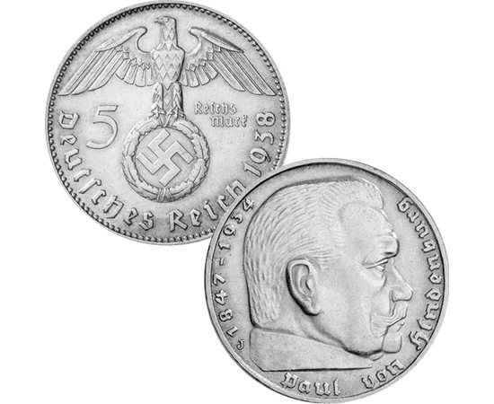 x1 2 2x5 2x10 2x50 pfennig 1 2 5 mărci  Al Treilea Reich 1933-1945