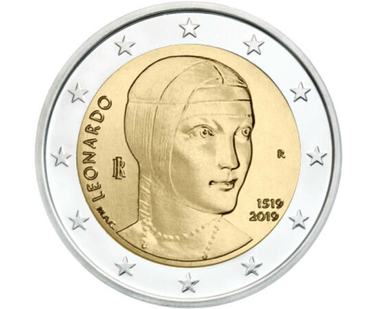  2 euro, Dama cu hermină, 2019, Italia