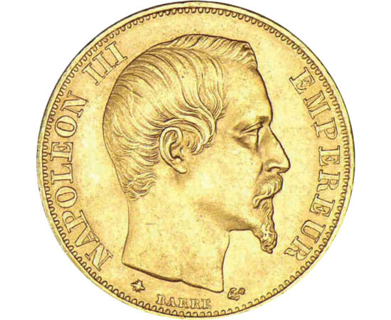  20 franci,aur,NapoleonIII,1853-1860, Franţa