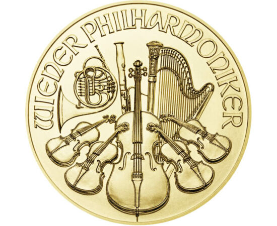 10 euro, Orchestra Filarmonică, instrum. muzicale, aur de 999,9/1000, 3,11 g, Austria, 2024