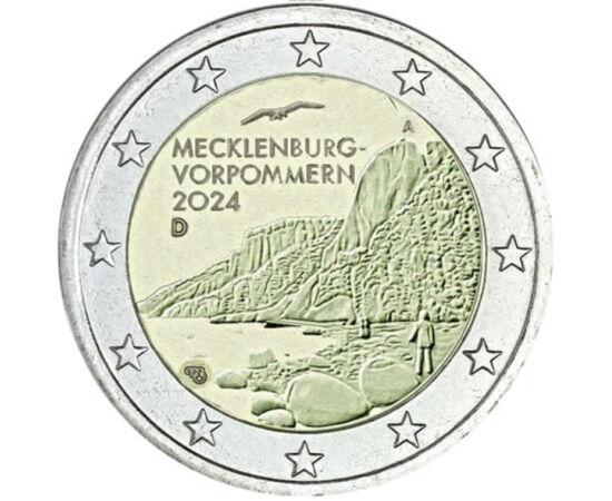 2 euro, Stânci de cretă, cupru, nichel, 8,5 g, Germania, 2024