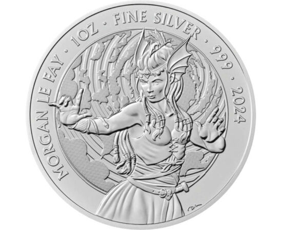 2 lire, Morgan le Fay, , argint de 999/1000, 31,1 g, Marea Britanie, 2024