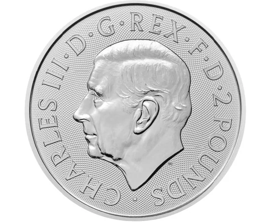 2 lire Charles al III-lea val. nominală  argint de 999/1000 311 g Marea Britanie 2024