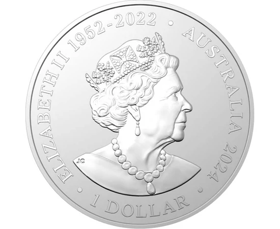 1 dolar Elisabeta a II-a val.nom.  argint de 999/1000 311 g Australia 2024