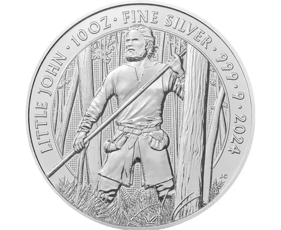 10 lire, Little John, , greutate, argint de 999,9/1000, 311 g, Marea Britanie, 2024
