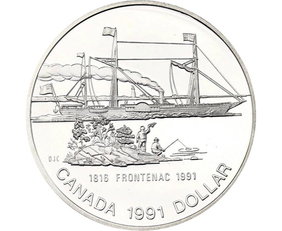 1 dolar, Vasul Frontenac, , , argint de 500/1000, 23,33 g, Canada, 1991