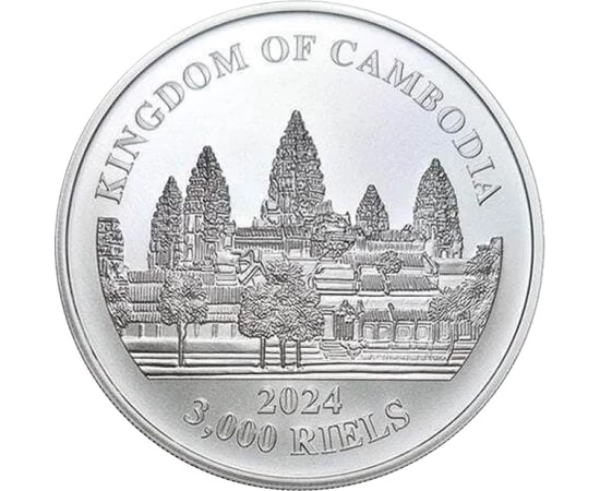 3000 riel Angkor   argint de 999/1000 311 g Cambodgia 2024