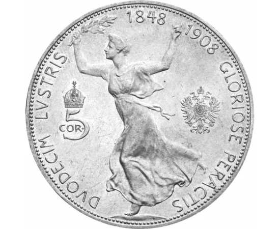  5 cor.,Franz Josef, 60 ani de Încor., Monarhia Austro-Ungară