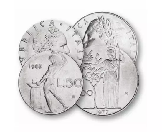 5, 10, 20, 50, 100 lire, ,  , 0, Italia, 1956-2001