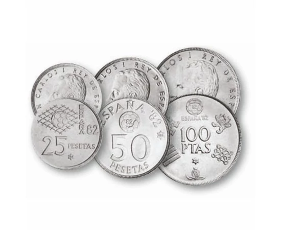50 centimo, 1, 5, 25, 50, 100 pesete, ,  , 0, Spania, 1980