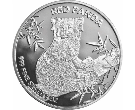 5000 franci, Panda roşu, argint de 999/1000, 31,1 g, Republica Ciad, 2024