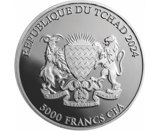 5000 franci Stemă   argint de 999/1000 311 g Republica Ciad 2024