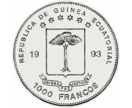 EGUI/ 1000 franci Stegosaurus 1993 Giuneea Ecuatorială