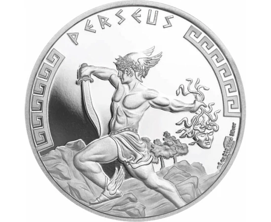 2 dolari, Perseu cu capul tăiat al Meduzei, argint de 999/1000, 31,1 g, Niue, 2024