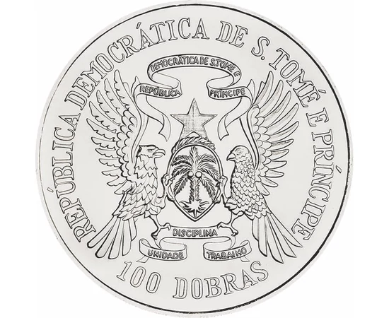 100 dobra, Insule, stele, , oţel, 31,3 g, Sao Tomé şi Príncipe, 1985