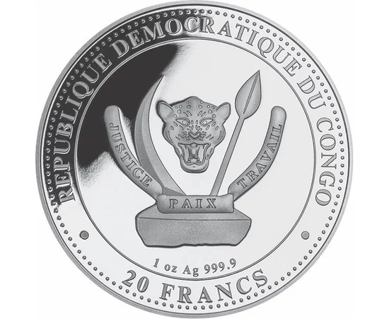 20 franci Stemă  argint de 9999/1000 311 g Congo 2024