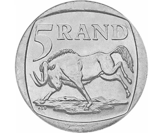  5 rand, Antilopa gnu, 2001, Republica Africa de Sud