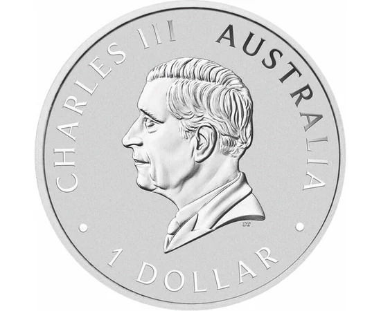 1 dolar Charles al III-lea val.nom. argint de 9999/1000 311 g Australia 2024